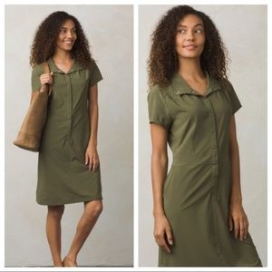 Prana Dandyn Dress - Cargo Green - Size Small